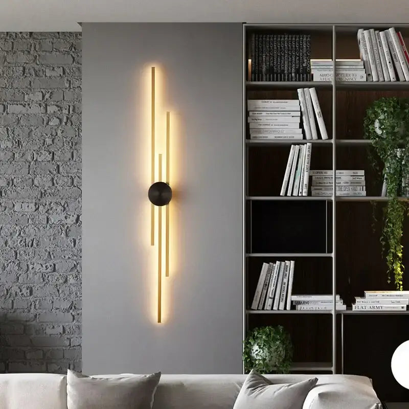 Gold Black Long Wall Lamp