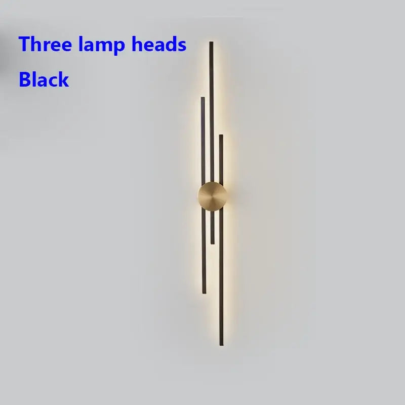 Gold Black Long Wall Lamp