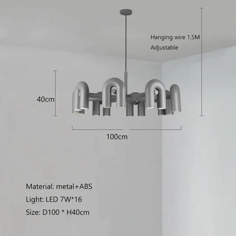 Grey U-Shape Pendant