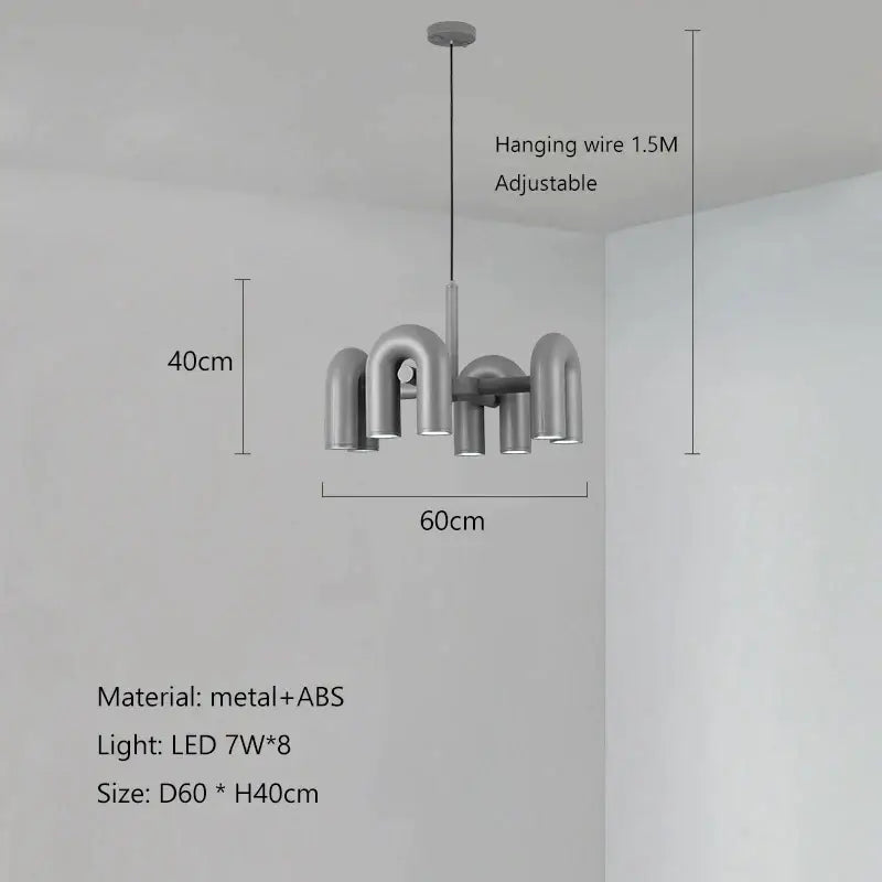 Grey U-Shape Pendant