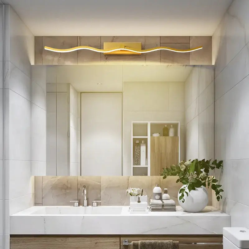 Gold Wave Mirror Sconce
