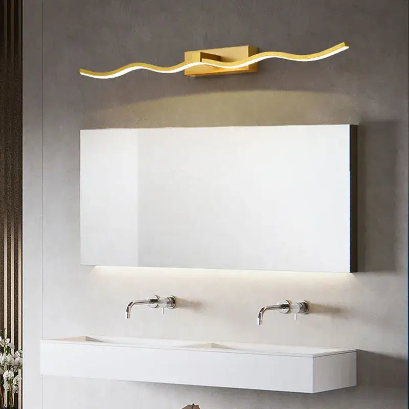 Gold Wave Mirror Sconce