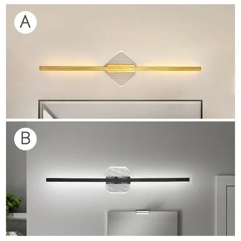 Gold Geometric LED Mirror Lamp