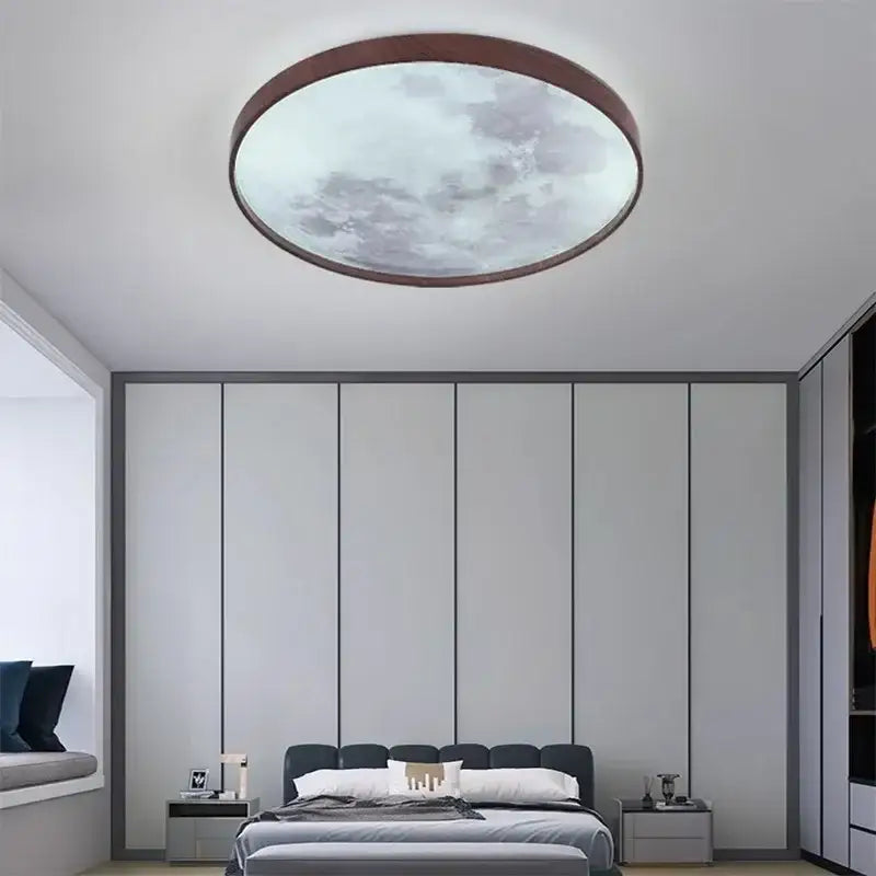 Walnut Moon Ceiling Light
