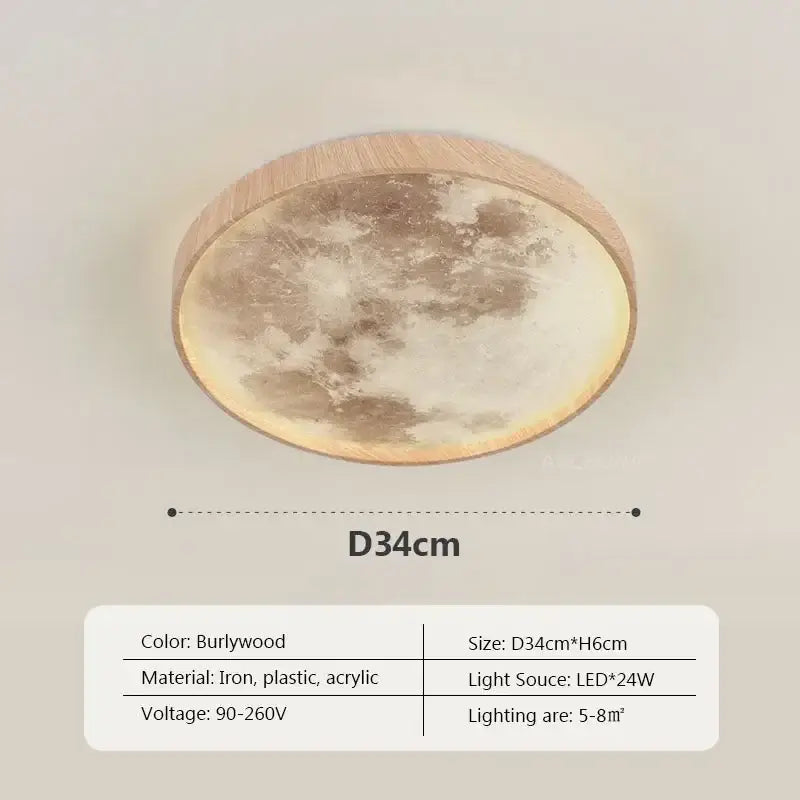 Walnut Moon Ceiling Light