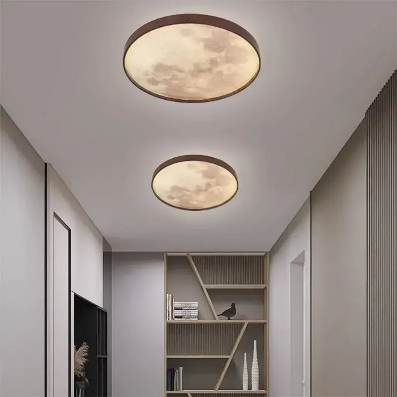 Walnut Moon Ceiling Light