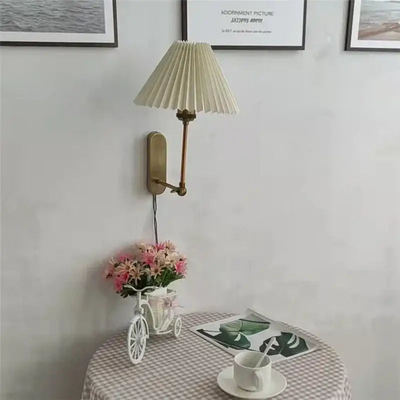 Cream Pleated Wall Sconce