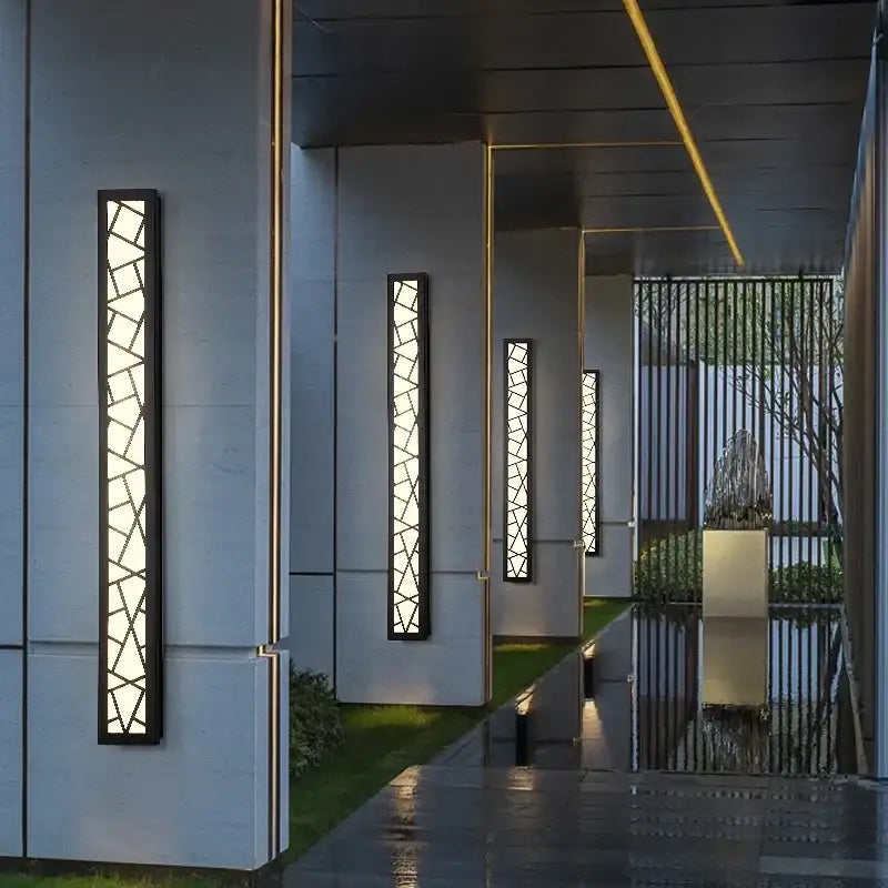 Black Outdoor Aluminum 150cm Wall Lamp