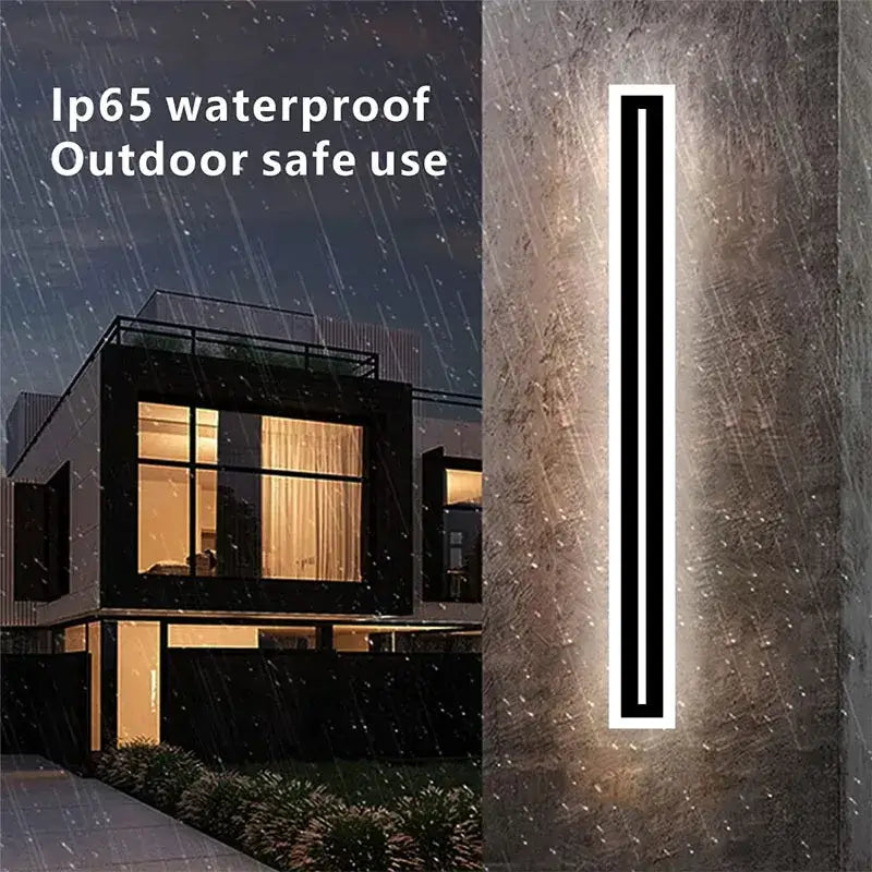 Black Outdoor Aluminum 240cm LED Sconce