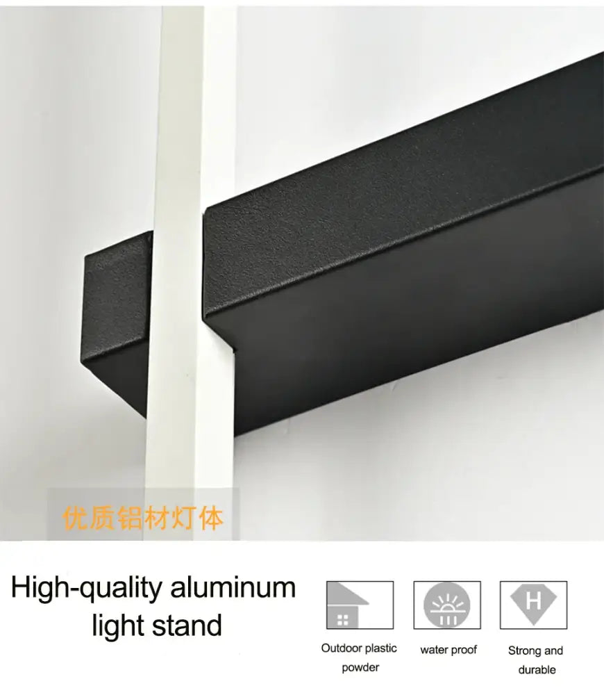 Black Outdoor Aluminum 120cm LED Sconce