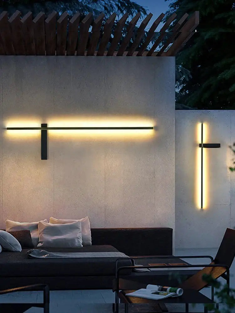 Black Outdoor Aluminum 120cm LED Sconce