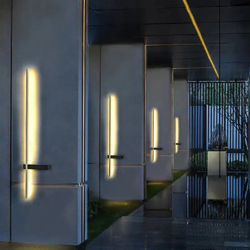 Black Outdoor Aluminum 120cm LED Sconce