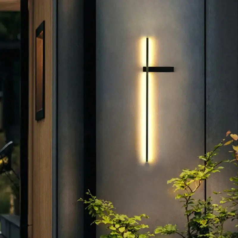 Black Outdoor Aluminum 120cm LED Sconce