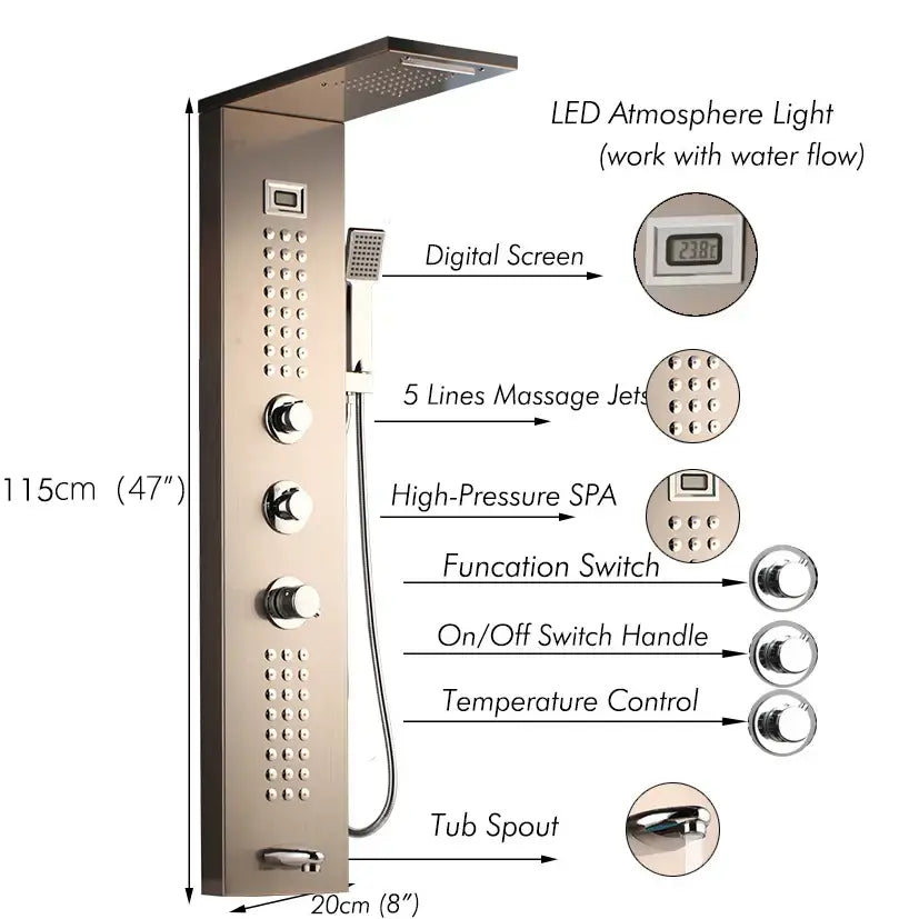 Chrome LED Bath Faucet