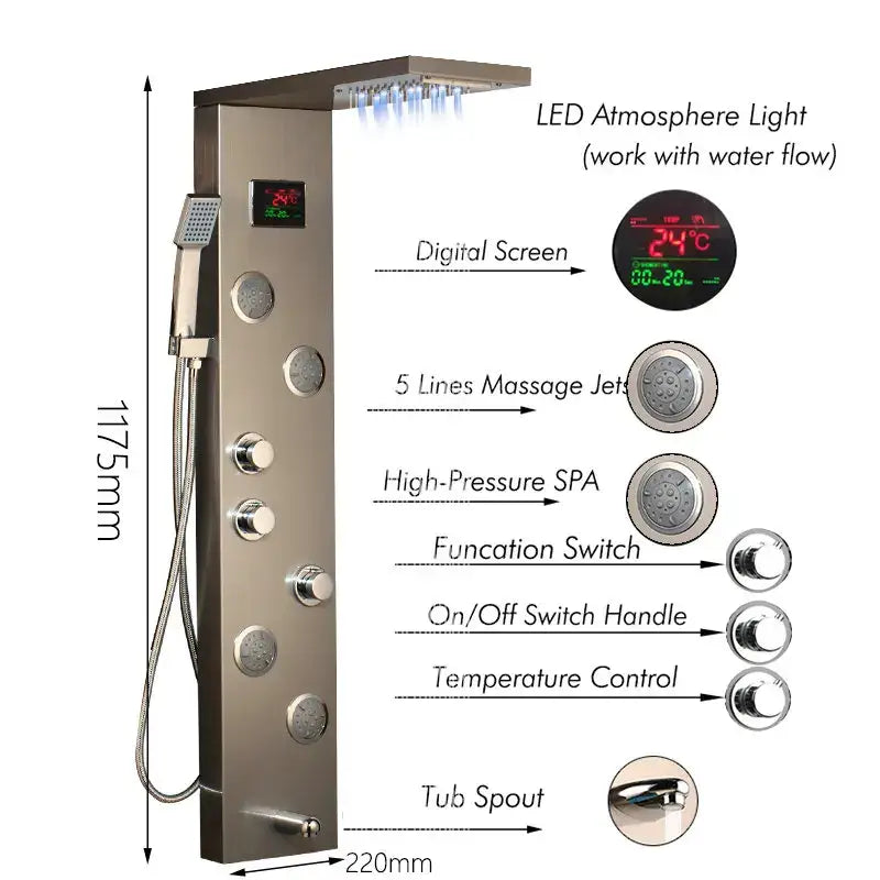 Chrome LED Bath Faucet