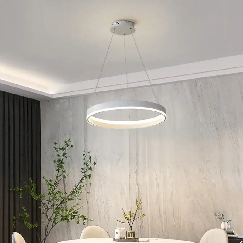 White Circular LED Pendant