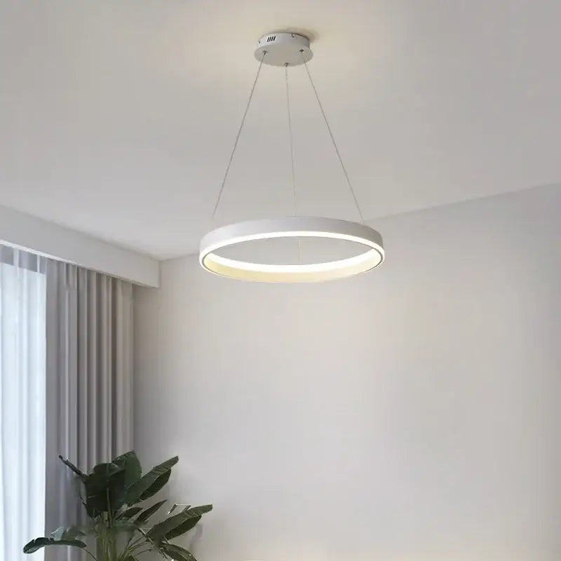 White Circular LED Pendant