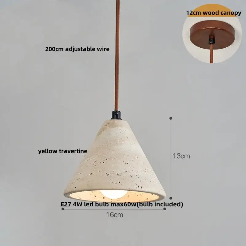 Concrete Wood Industrial Adjustable Pendant Lamp