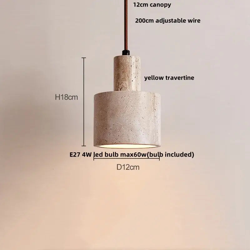 Concrete Wood Industrial Adjustable Pendant Lamp