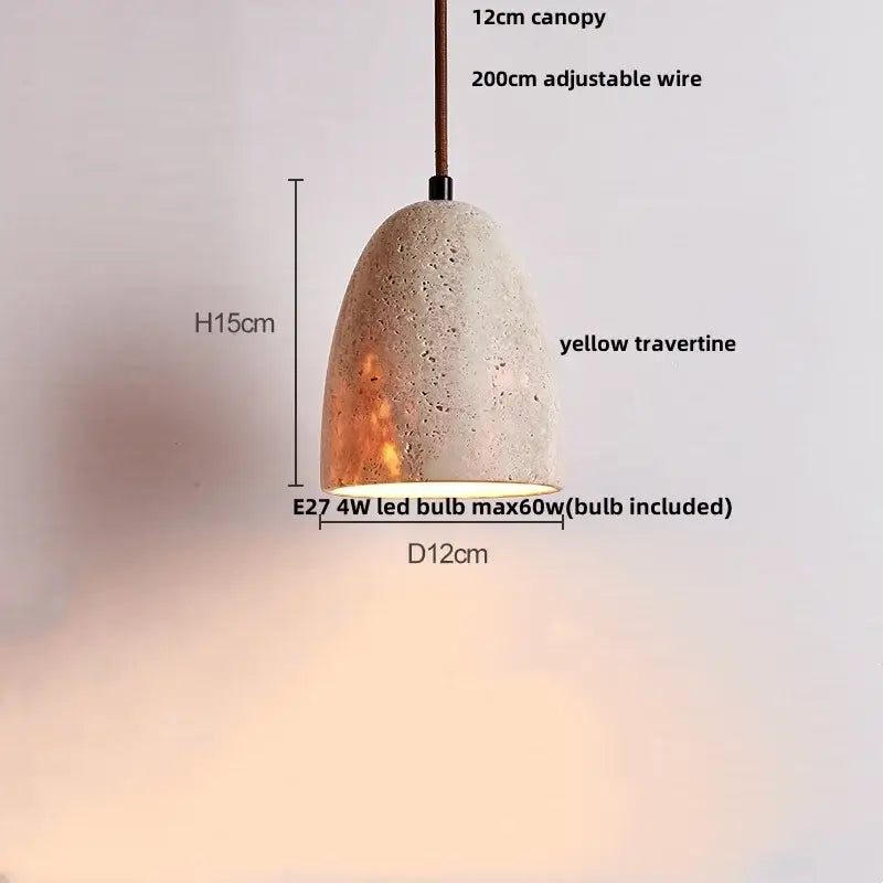 Concrete Wood Industrial Adjustable Pendant Lamp