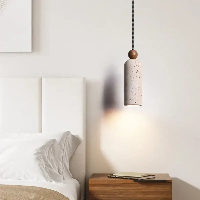 Concrete Wood Industrial Adjustable Pendant Lamp