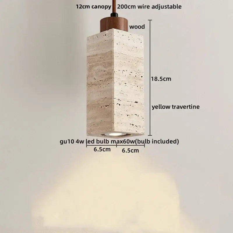 Concrete Wood Industrial Adjustable Pendant Lamp