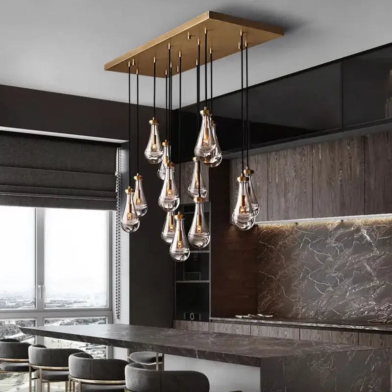 Black LED 31-Head Pendant Chandelier