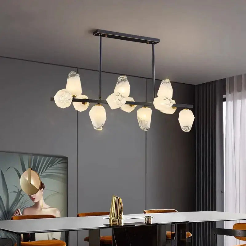 Gold LED 12-Head Pendant Chandelier