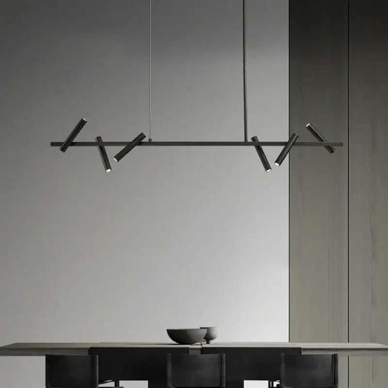 Black Adjustable 7-Head Pendant Light