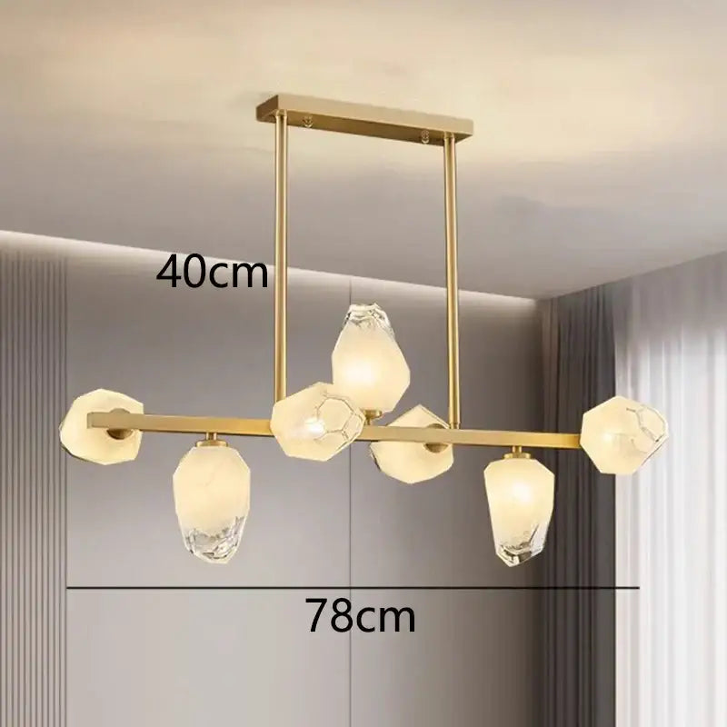 Gold LED 12-Head Pendant Chandelier