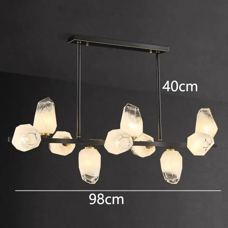 Gold LED 12-Head Pendant Chandelier