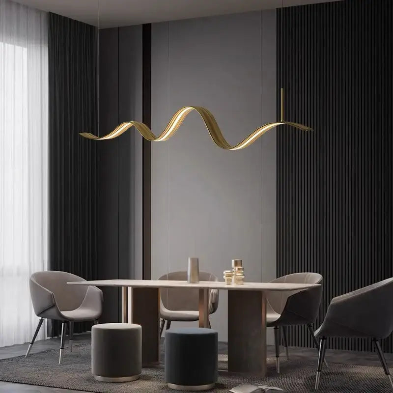 Gold Wave LED Pendant Light