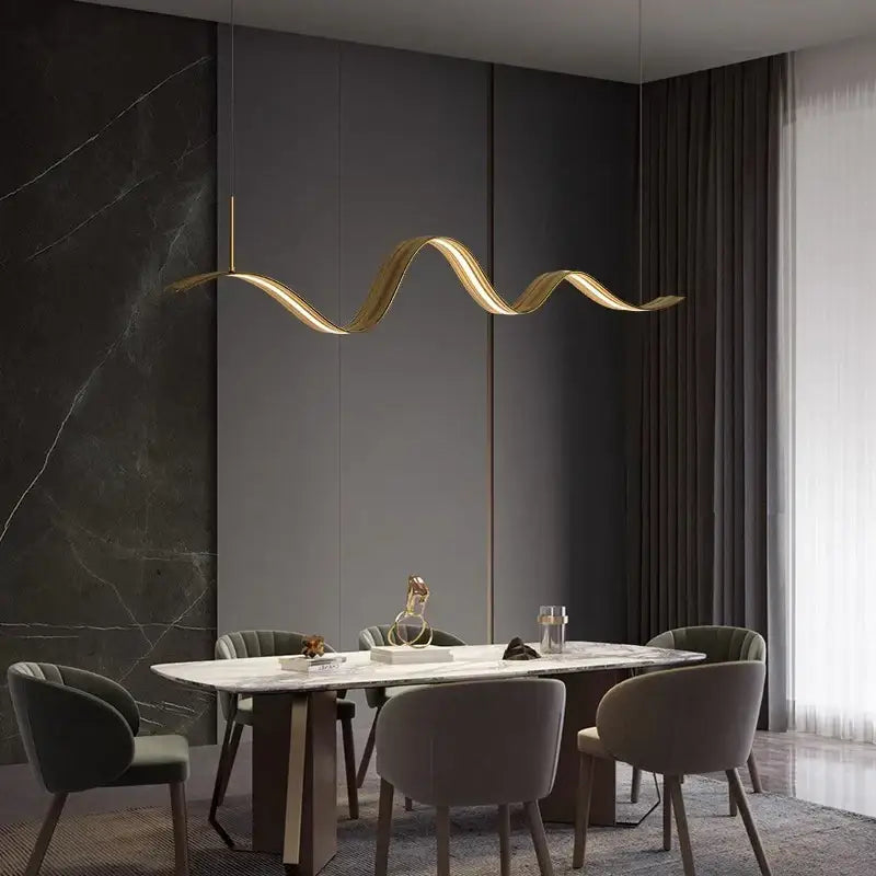 Gold Wave LED Pendant Light