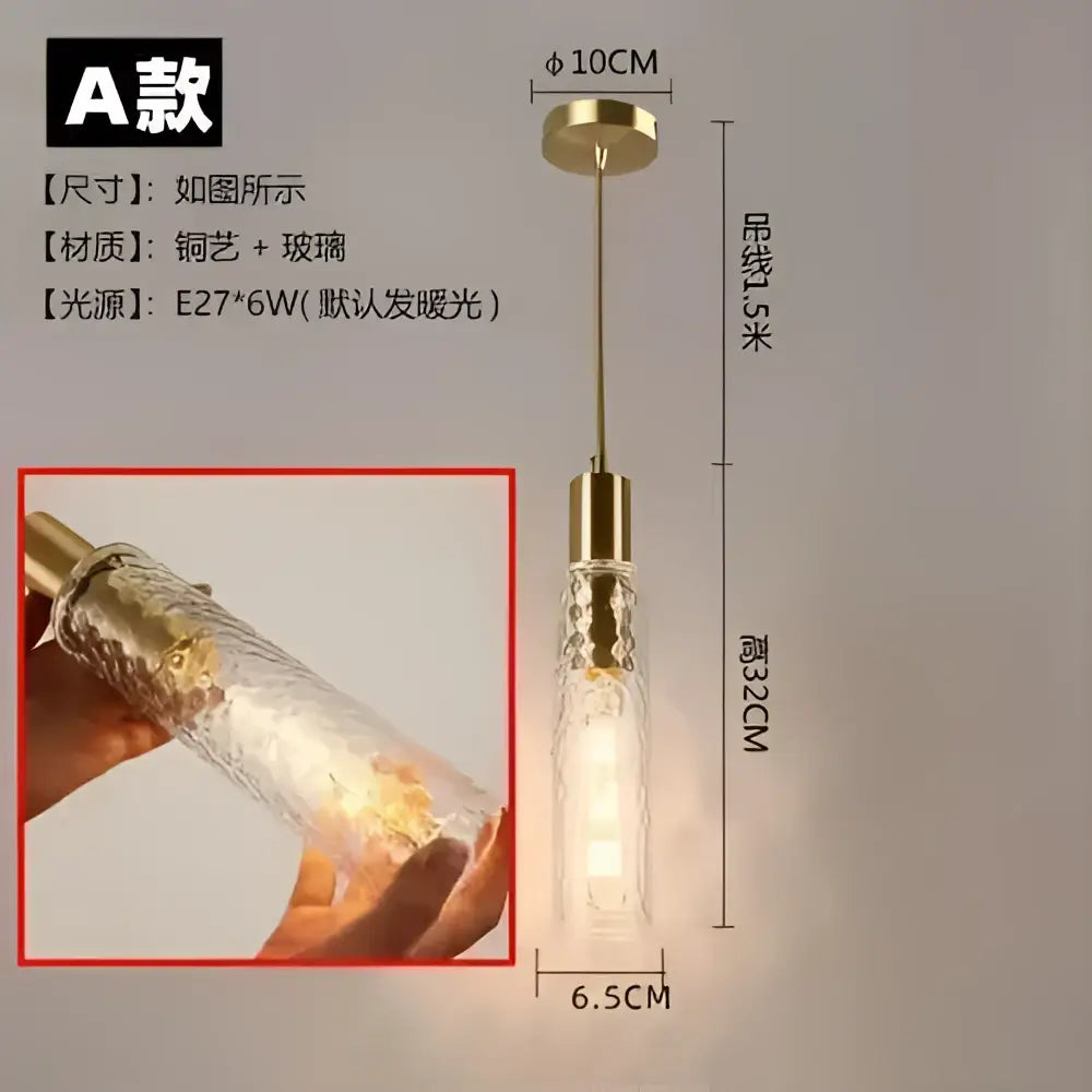 Gold Glass LED Pendant Lamp