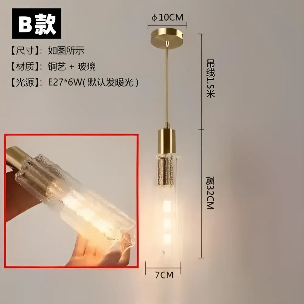 Gold Glass LED Pendant Lamp