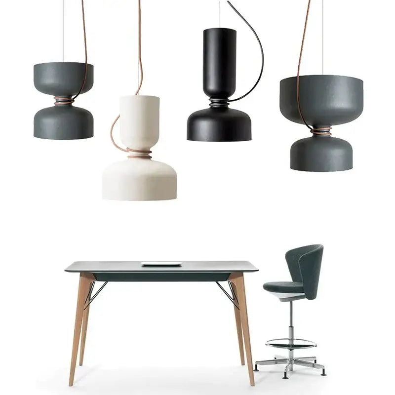 Black White Iron Bedroom Pendant Light