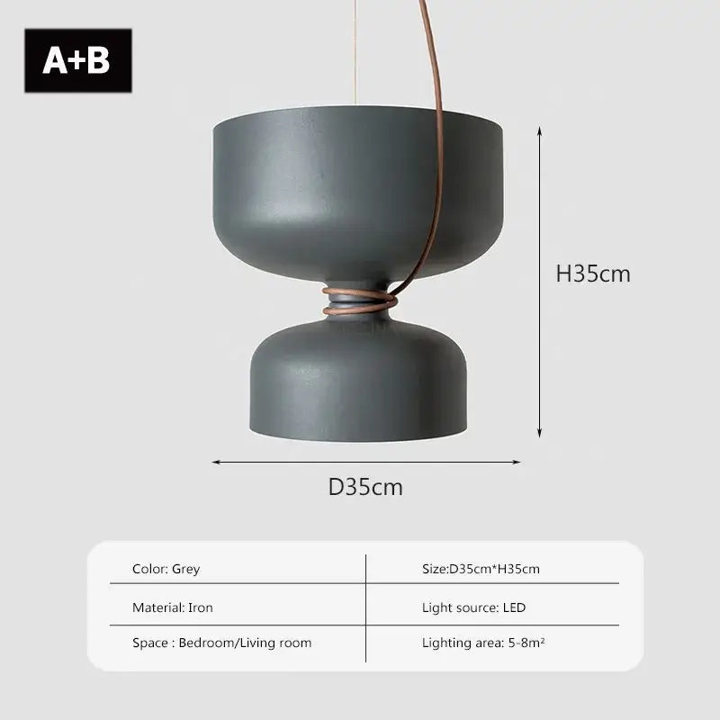 Black White Iron Bedroom Pendant Light