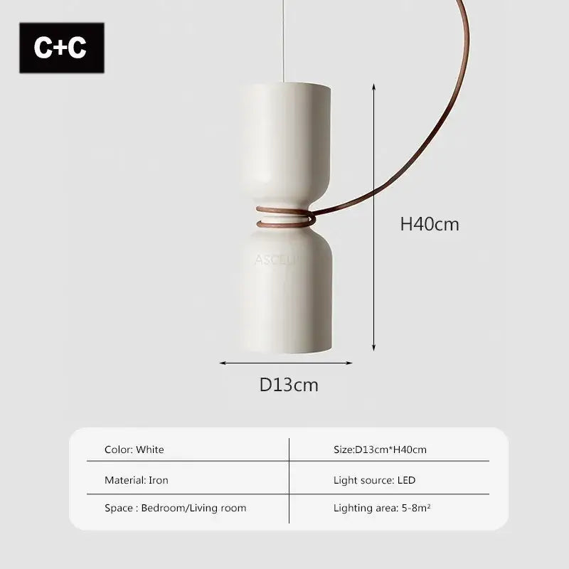 Black White Iron Bedroom Pendant Light