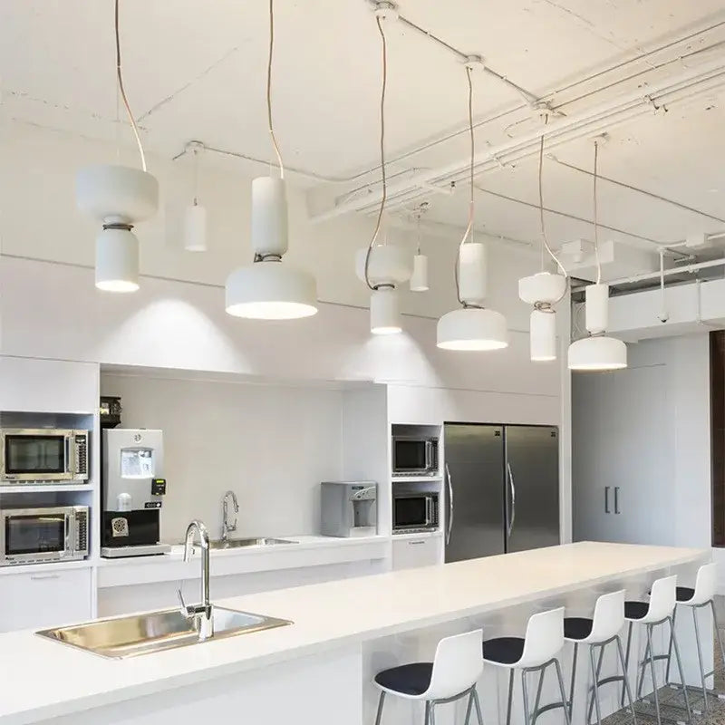 Black White Iron Bedroom Pendant Light