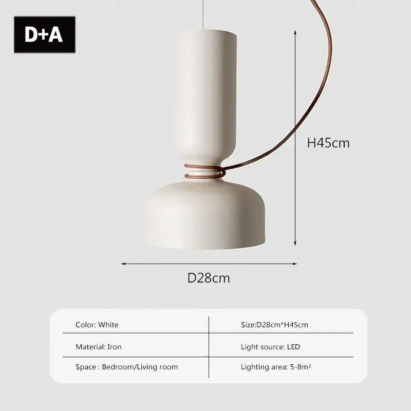 Black White Iron Bedroom Pendant Light