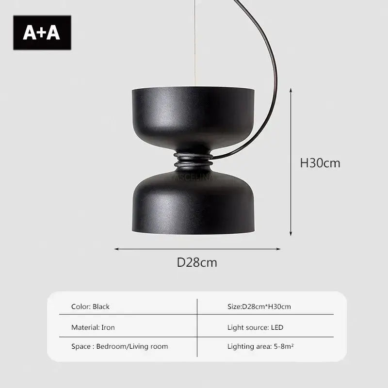 Black White Iron Bedroom Pendant Light