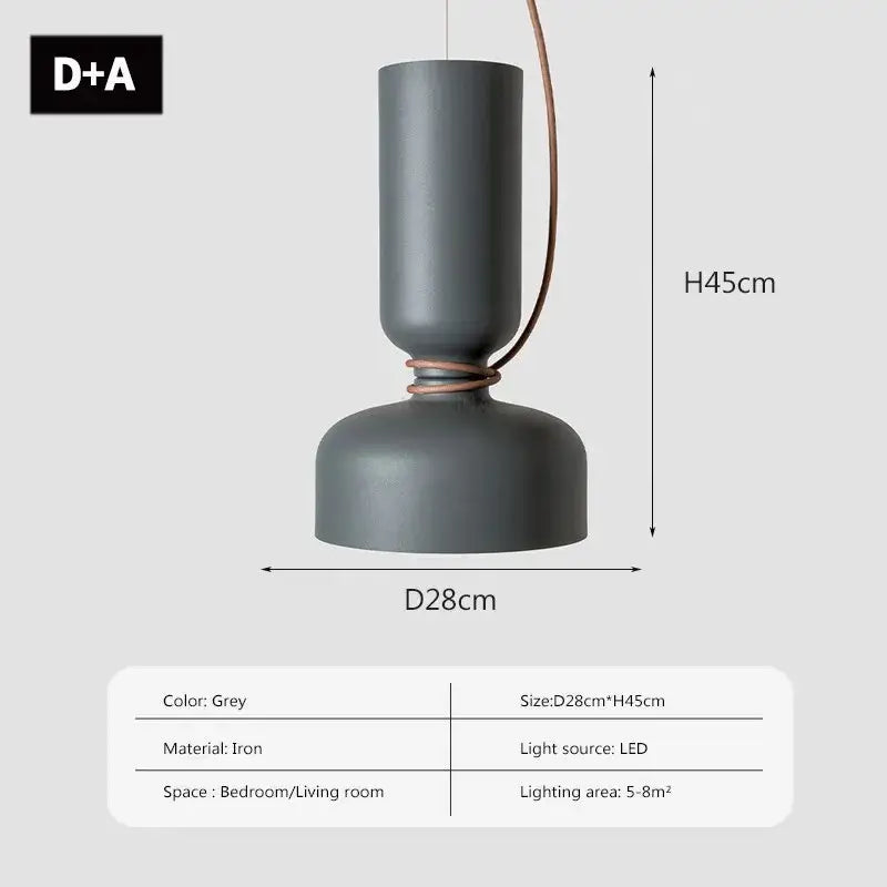 Black White Iron Bedroom Pendant Light