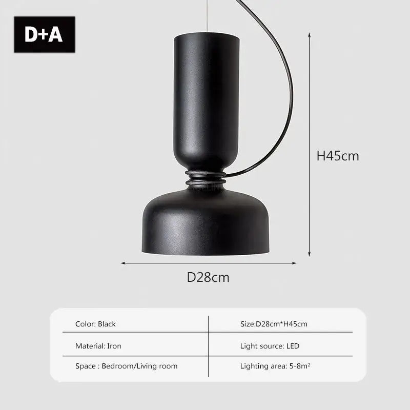 Black White Iron Bedroom Pendant Light