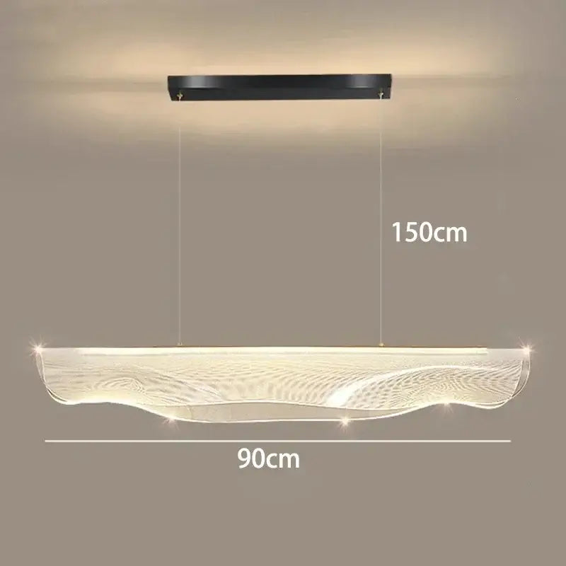 Black Wave 150cm Dimmable LED Pendant