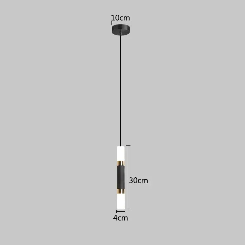 Black Gold Cylindrical Pendant