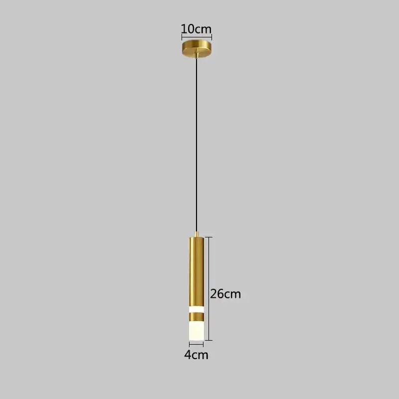 Black Gold Cylindrical Pendant