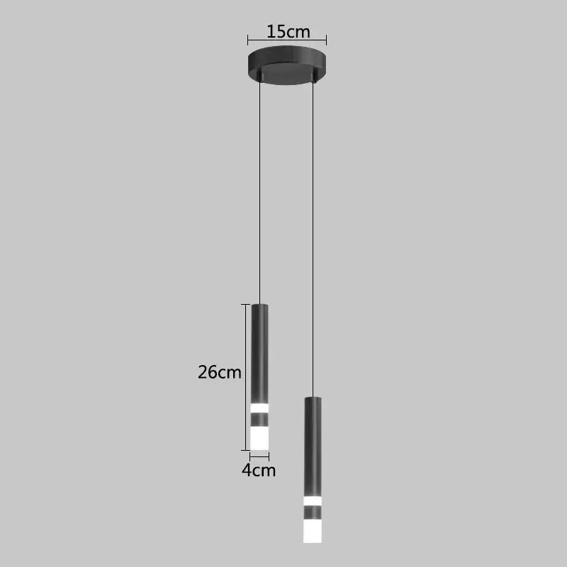 Black Gold Cylindrical Pendant