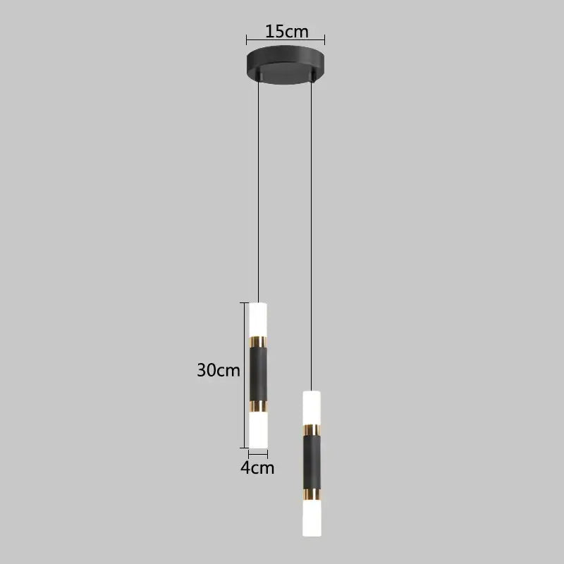 Black Gold Cylindrical Pendant
