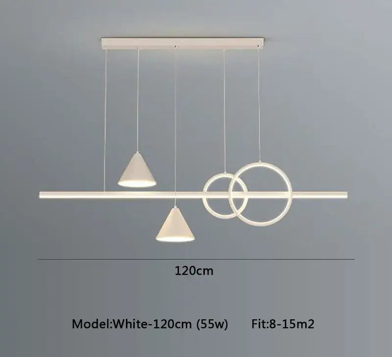 Black Geometric 120cm Minimalist Pendant Light
