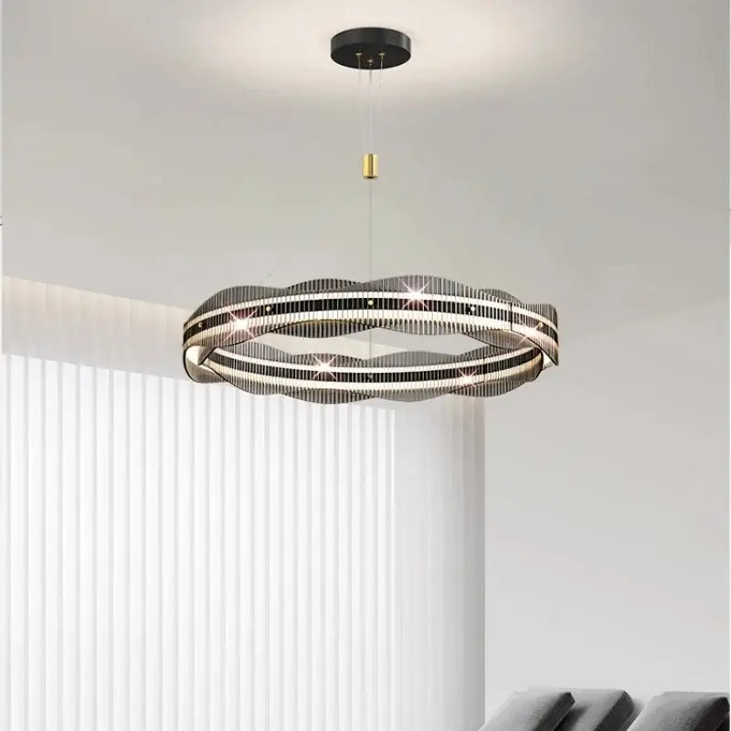 Wavy Double Ring Pendant